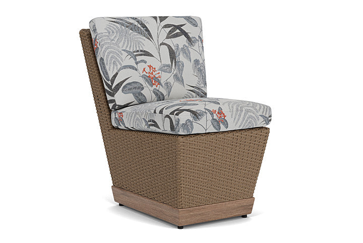 Lloyd Flanders - Charisma Armless Dining Chair In Brindle Finish With Delicate Botanical Slate Fabric - 4210075142076 view 1