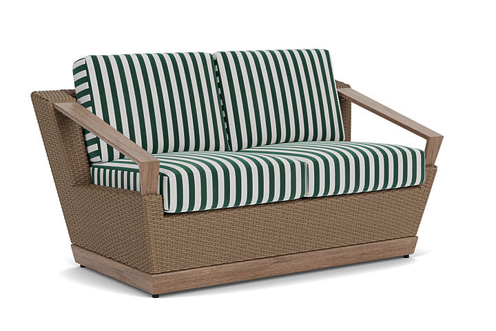 Lloyd Flanders - Charisma Loveseat In Brindle Finish With Safari/White Stripe Fabric - 421050514269 view 1