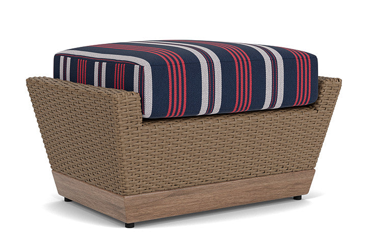 Lloyd Flanders - Charisma Ottoman In Brindle Finish With Berkely Hall Navy Fabric - 4210175142063 view 1