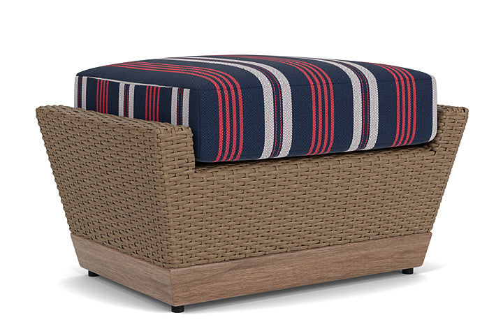 Lloyd Flanders - Charisma Ottoman In Brindle Finish With Berkely Hall Navy Fabric - 4210175142063 view 2