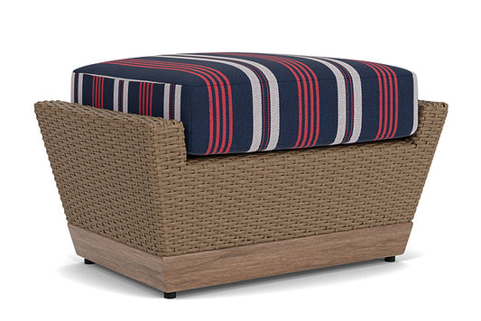 Lloyd Flanders - Charisma Ottoman In Brindle Finish With Berkely Hall Navy Fabric - 4210175142063 view 2