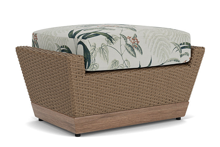 Lloyd Flanders - Charisma Ottoman In Brindle Finish With Delicate Botanical Sage Fabric - 4210175142075 view 1