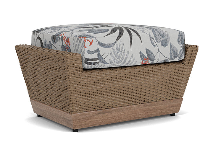 Lloyd Flanders - Charisma Ottoman In Brindle Finish With Delicate Botanical Slate Fabric - 4210175142076 view 2