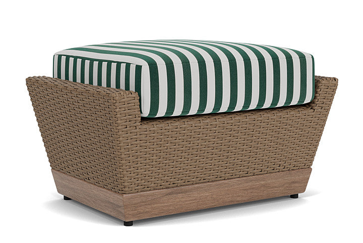 Lloyd Flanders - Charisma Ottoman In Brindle Finish With Safari/White Stripe Fabric - 421017514269 view 1