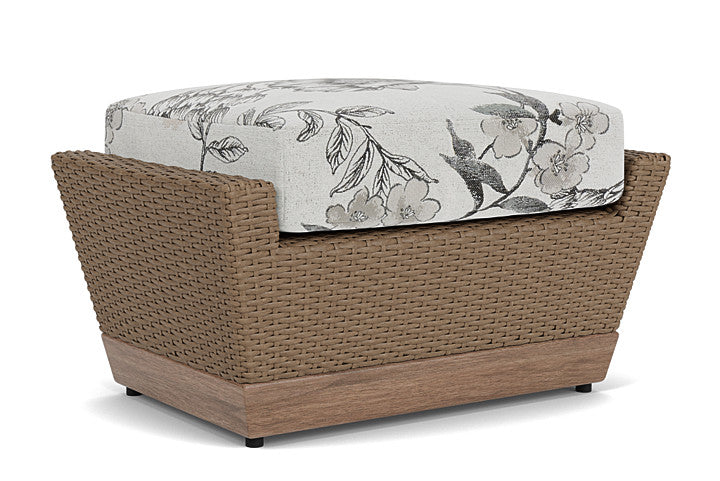 Lloyd Flanders - Charisma Ottoman In Brindle Finish With Serena Floral Dove Fabric - 4210175142077 view 1