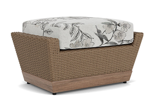 Lloyd Flanders - Charisma Ottoman In Brindle Finish With Serena Floral Dove Fabric - 4210175142077 view 1