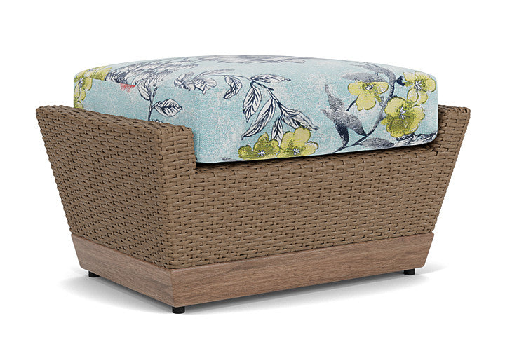 Lloyd Flanders - Charisma Ottoman In Brindle Finish With Serena Floral Meadow Fabric - 4210175142079 view 1