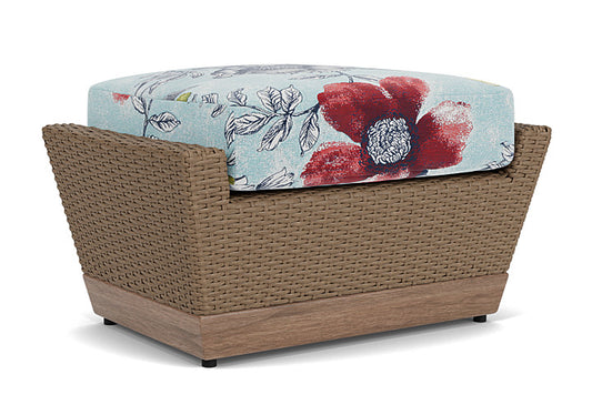 Lloyd Flanders - Charisma Ottoman In Brindle Finish With Serena Floral Meadow Fabric - 4210175142079 view 2