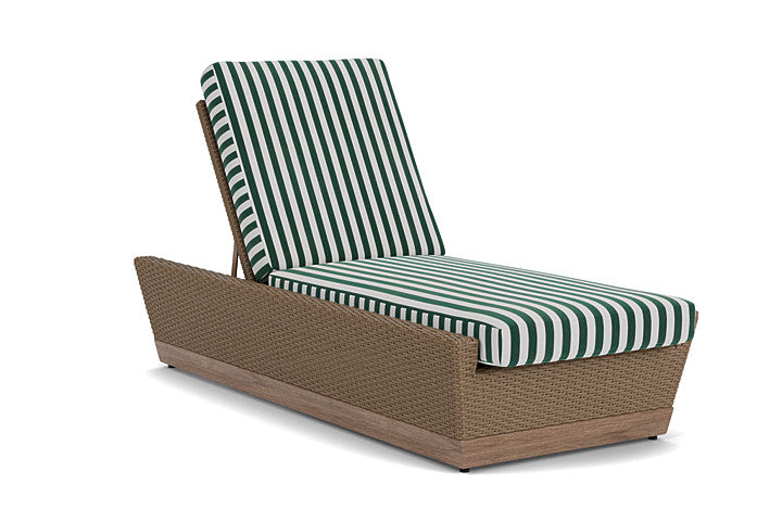 Lloyd Flanders - Charisma Pool Chaise In Brindle Finish With Safari/White Stripe Fabric - 421020514269 view 1