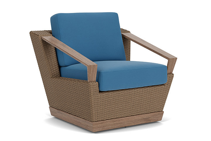Lloyd Flanders - Charisma Swivel Lounge Chair In Brindle Finish With Bamboo Bay Sky Fabric - 4210805142007 view 1