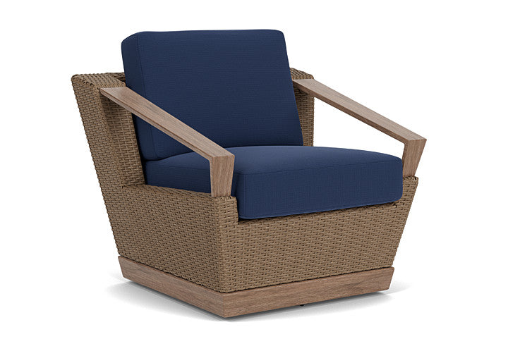 Lloyd Flanders - Charisma Swivel Lounge Chair In Brindle Finish With Beach Navy Fabric - 4210805142013 view 1