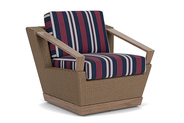 Lloyd Flanders - Charisma Swivel Lounge Chair In Brindle Finish With Berkely Hall Navy Fabric - 4210805142063 view 1