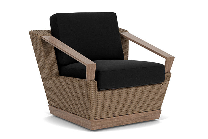 Lloyd Flanders - Charisma Swivel Lounge Chair In Brindle Finish With Canvas Black Fabric - 421080514157 view 1