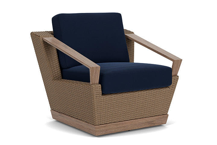 Lloyd Flanders - Charisma Swivel Lounge Chair In Brindle Finish With Decorline Navy Fabric - 4210805142019 view 1