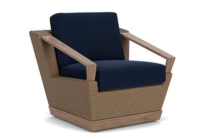 Lloyd Flanders - Charisma Swivel Lounge Chair In Brindle Finish With Decorline Navy Fabric - 4210805142019 view 1