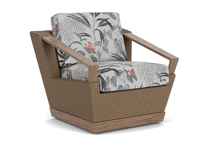 Lloyd Flanders - Charisma Swivel Lounge Chair In Brindle Finish With Delicate Botanical Slate Fabric - 4210805142076 view 1