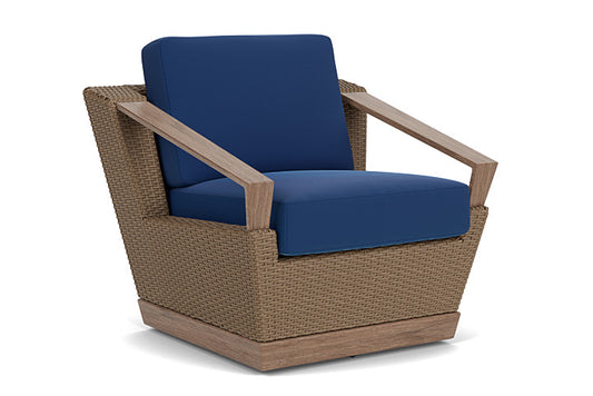 Lloyd Flanders - Charisma Swivel Lounge Chair In Brindle Finish With Flagship Lapis Fabric - 4210805141813 view 1