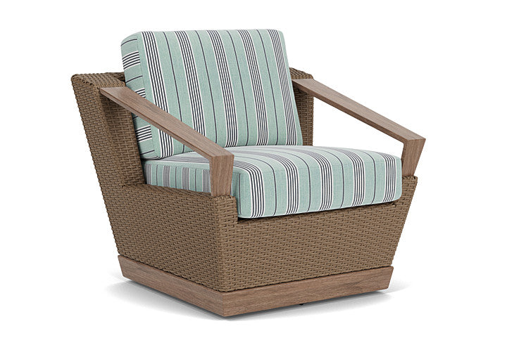 Lloyd Flanders - Charisma Swivel Lounge Chair In Brindle Finish With Hansen Seaglass Fabric - 4210805141926 view 1