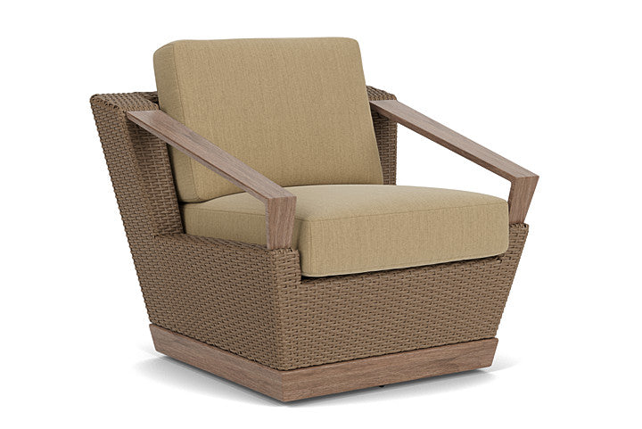 Lloyd Flanders - Charisma Swivel Lounge Chair In Brindle Finish With Loveboat Saffron Fabric - 4210805142009 view 1