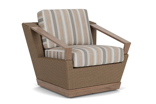 Lloyd Flanders - Charisma Swivel Lounge Chair In Brindle Finish With Purveyor Pewter Fabric - 421080514146 view 1