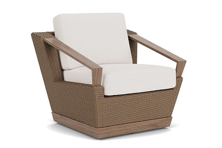 Lloyd Flanders - Charisma Swivel Lounge Chair In Brindle Finish With Reflections Snow Fabric - 4210805142014 view 1