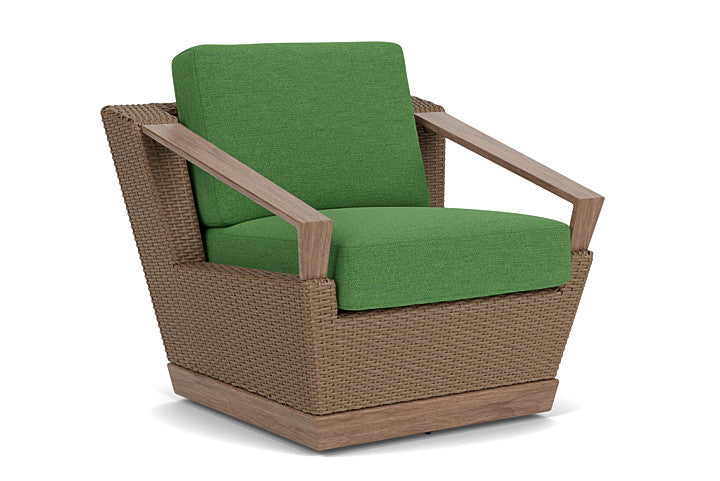 Lloyd Flanders - Charisma Swivel Lounge Chair In Brindle Finish With Seadog Botanical Fabric - 4210805142066 view 1