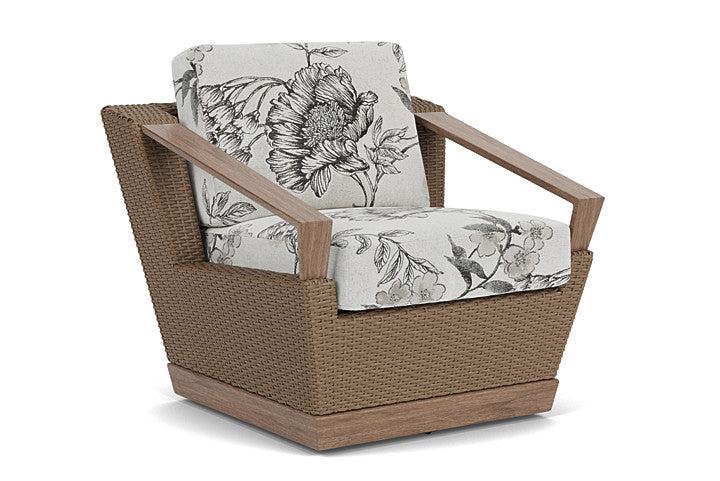 Lloyd Flanders - Charisma Swivel Lounge Chair In Brindle Finish With Serena Floral Dove Fabric - 4210805142077 view 1