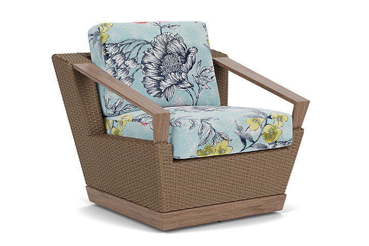 Lloyd Flanders - Charisma Swivel Lounge Chair In Brindle Finish With Serena Floral Meadow Fabric - 4210805142079 view 1