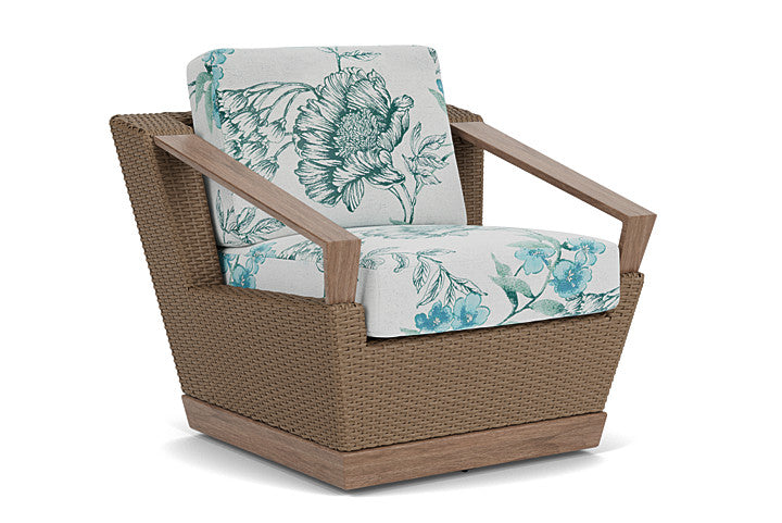 Lloyd Flanders - Charisma Swivel Lounge Chair In Brindle Finish With Serena Floral Mist Fabric - 4210805142078 view 1