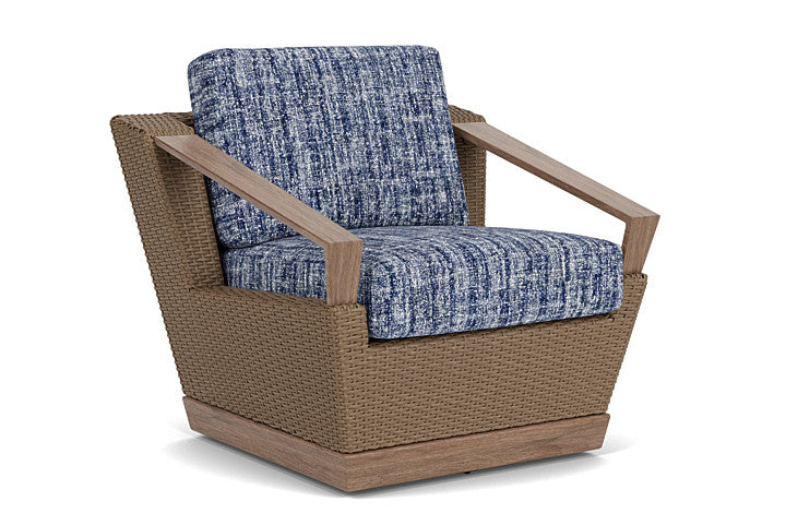 Lloyd Flanders - Charisma Swivel Lounge Chair In Brindle Finish With Visions Cobalt Fabric - 421080514683 view 1