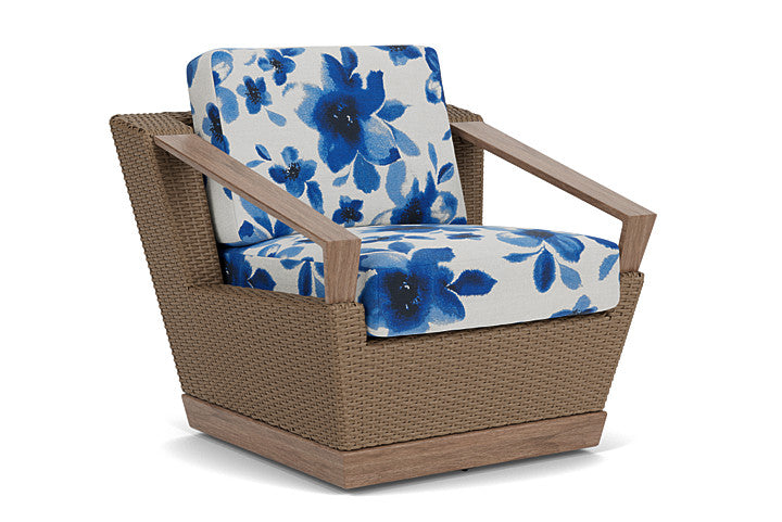 Lloyd Flanders - Charisma Swivel Lounge Chair In Brindle Finish With Watercolor Blossom Capri Fabric - 421080514672 view 1
