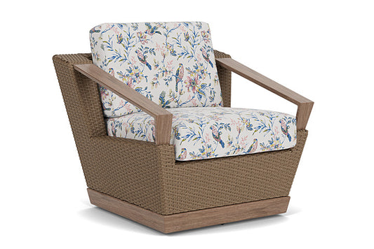 Lloyd Flanders - Charisma Swivel Lounge Chair In Brindle Finish With Whimsical Bird Song Fabric - 4210805142080 view 1