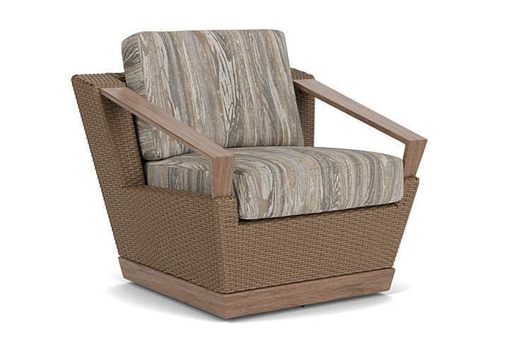 Lloyd Flanders - Charisma Swivel Lounge Chair In Brindle Finish With Woodgrain Ash Fabric - 421080514723 view 1