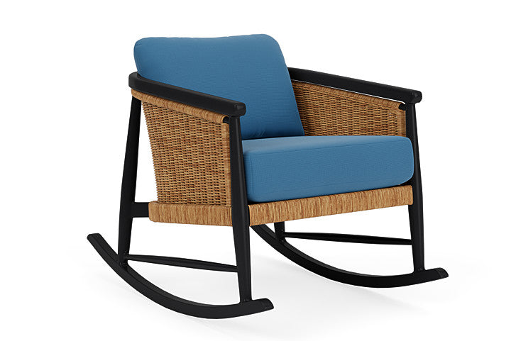 Lloyd Flanders - Galloway Lounge Rocker In Tortoiseshell Finish With Bamboo Bay Sky Fabric - 2390331112007 view 1
