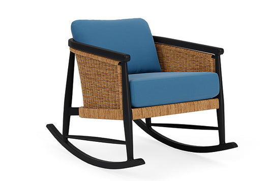 Lloyd Flanders - Galloway Lounge Rocker In Tortoiseshell Finish With Bamboo Bay Sky Fabric - 2390331112007 view 1