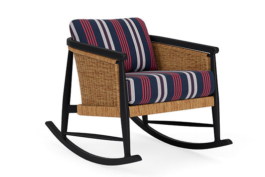 Lloyd Flanders - Galloway Lounge Rocker In Tortoiseshell Finish With Berkely Hall Navy Fabric - 2390331112063 view 1
