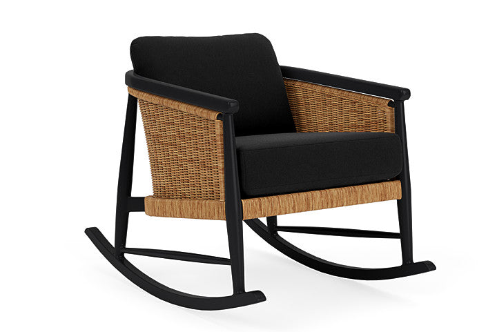 Lloyd Flanders - Galloway Lounge Rocker In Tortoiseshell Finish With Canvas Black Fabric - 239033111157 view 1