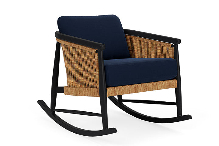 Lloyd Flanders - Galloway Lounge Rocker In Tortoiseshell Finish With Decorline Navy Fabric - 2390331112019 view 1