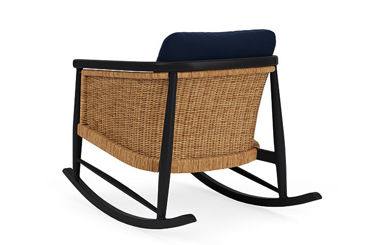 Lloyd Flanders - Galloway Lounge Rocker In Tortoiseshell Finish With Decorline Navy Fabric - 2390331112019 view 2