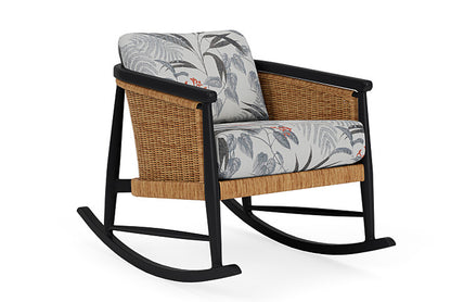 Lloyd Flanders - Galloway Lounge Rocker In Tortoiseshell Finish With Delicate Botanical Slate Fabric - 2390331112076 view 1