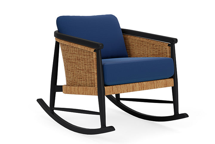 Lloyd Flanders - Galloway Lounge Rocker In Tortoiseshell Finish With Flagship Lapis Fabric - 2390331111813 view 1