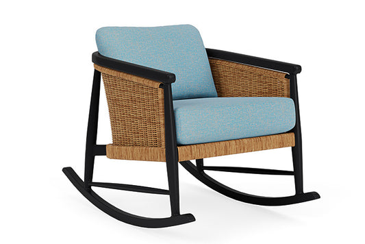 Lloyd Flanders - Galloway Lounge Rocker In Tortoiseshell Finish With Leeds Light Blue Fabric - 2390331112058 view 1