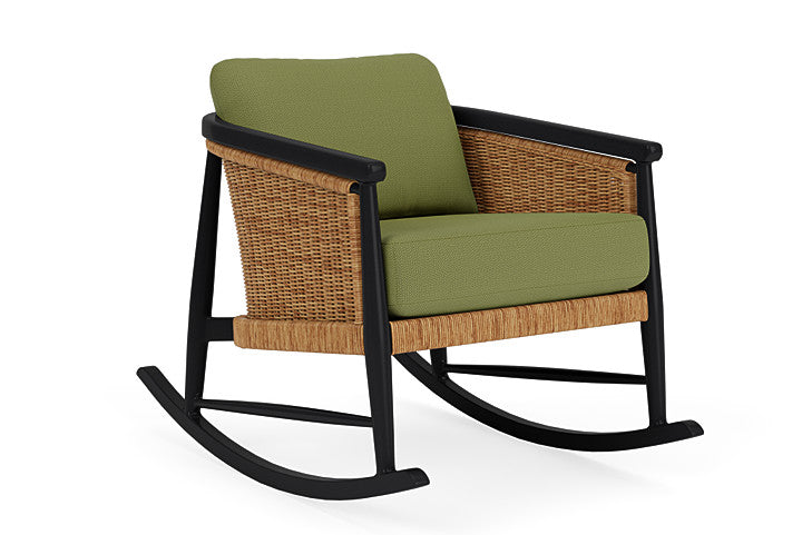 Lloyd Flanders - Galloway Lounge Rocker In Tortoiseshell Finish With Reflections Grass Fabric - 2390331112051 view 1