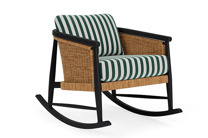 Lloyd Flanders - Galloway Lounge Rocker In Tortoiseshell Finish With Safari/White Stripe Fabric - 239033111269 view 1