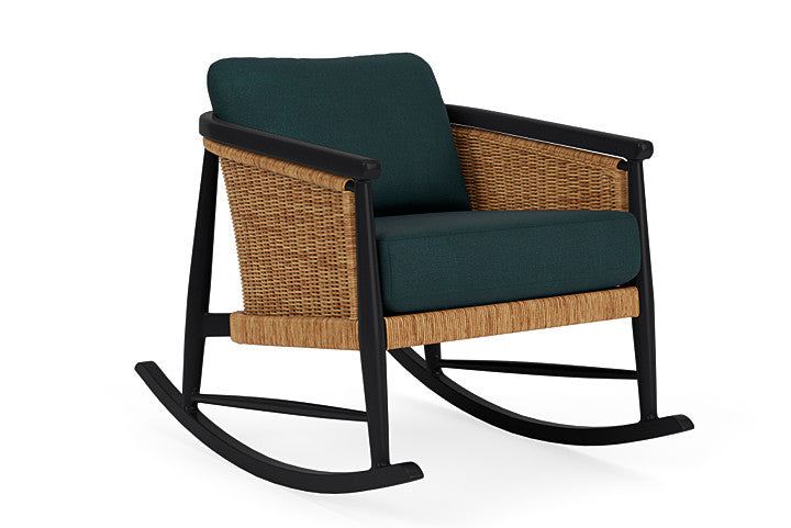 Lloyd Flanders - Galloway Lounge Rocker In Tortoiseshell Finish With Sandberg Lagoon Fabric - 2390331112039 view 1