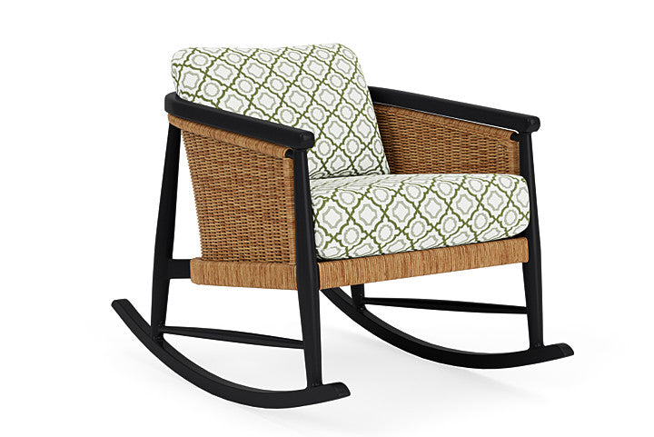 Lloyd Flanders - Galloway Lounge Rocker In Tortoiseshell Finish With Savannah Green Fabric - 2390331112064 view 1