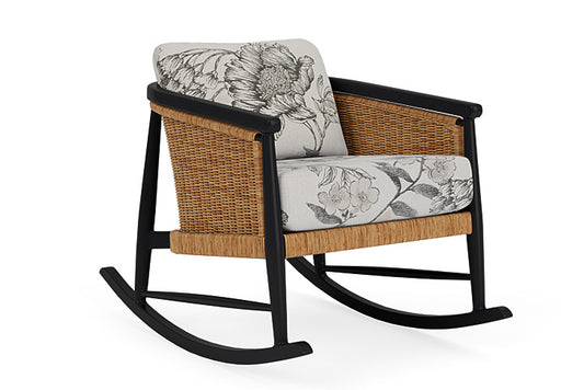 Lloyd Flanders - Galloway Lounge Rocker In Tortoiseshell Finish With Serena Floral Dove Fabric - 2390331112077 view 1