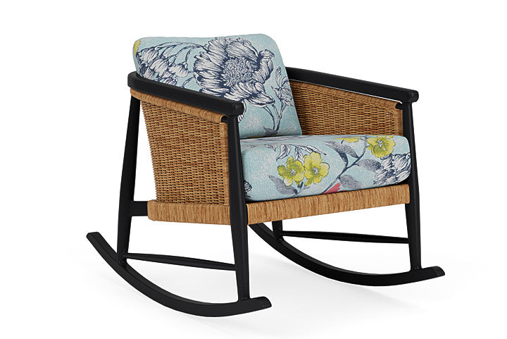 Lloyd Flanders - Galloway Lounge Rocker In Tortoiseshell Finish With Serena Floral Meadow Fabric - 2390331112079 view 1