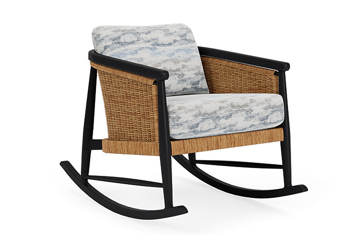 Lloyd Flanders - Galloway Lounge Rocker In Tortoiseshell Finish With Stratosphere Cloud Fabric - 2390331111966 view 1