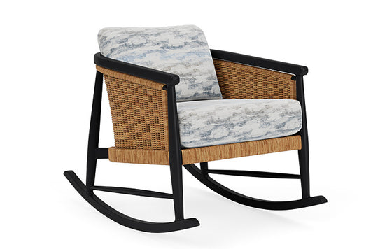 Lloyd Flanders - Galloway Lounge Rocker In Tortoiseshell Finish With Stratosphere Cloud Fabric - 2390331111966 view 1